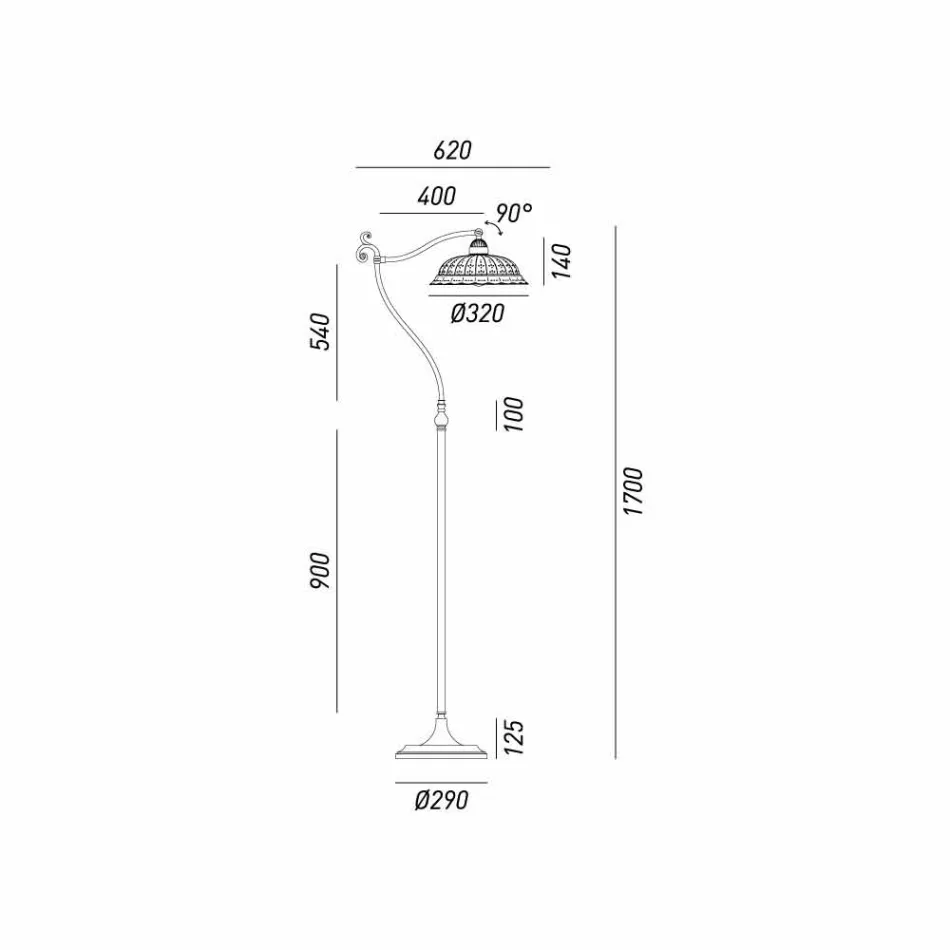 Lámpara de suelo de cerámica Art Nouveau Anita Il Fanale Viadurini