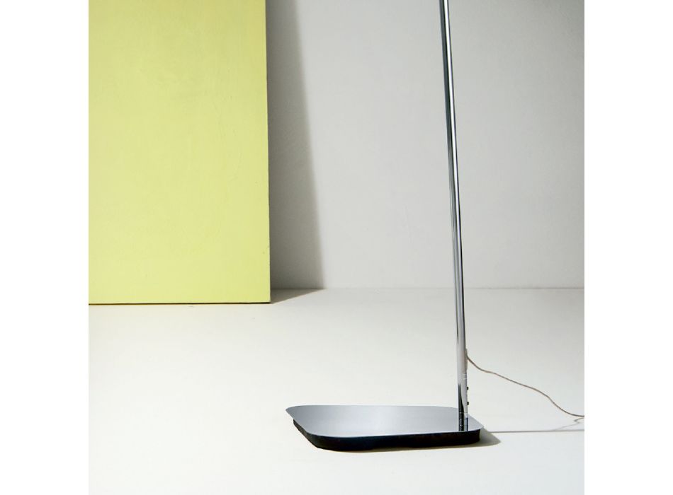 Lámpara de pie de metal con pantalla de pvc revestida de tela - Igeo Viadurini