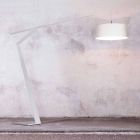 Lámpara de pie de metal con pantalla de tela Made in Italy - Domino Viadurini