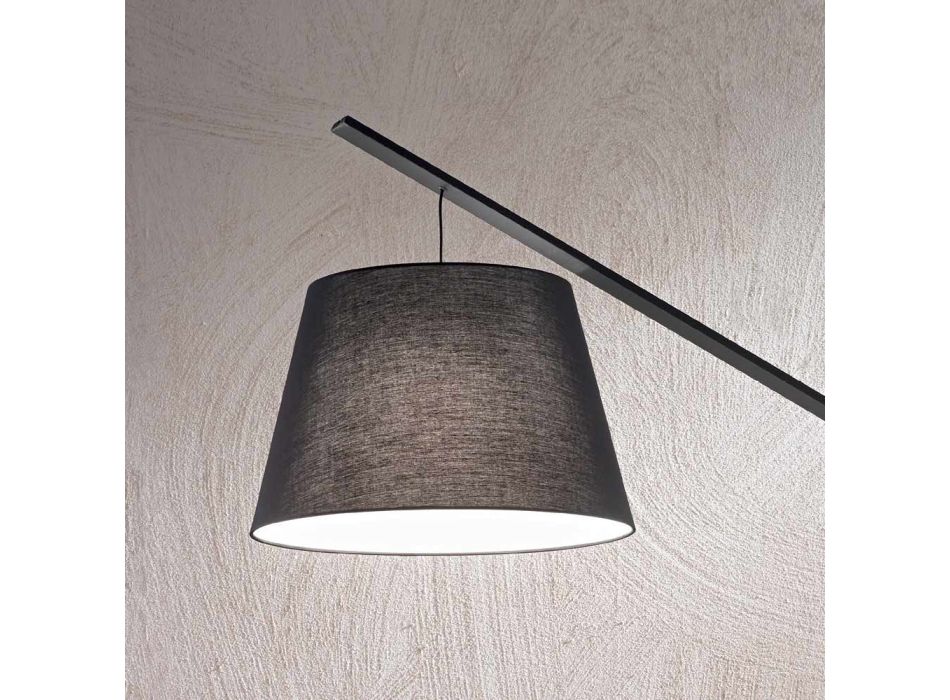Lámpara de pie de metal con pantalla de tela - Rivella Viadurini