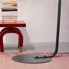 Lámpara de pie de metal con pantalla de tela - Rivella Viadurini