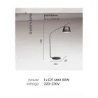 Lámpara de pie de metal con pantalla de tela - Rivella Viadurini