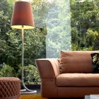 Lámpara de pie Grilli Snake en metal y tela, fabricada en Italia. Viadurini