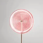 Lámpara de Pie en Metal y Vidrio Decorada con Líneas Concéntricas - Hackberry Viadurini