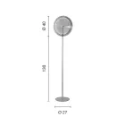 Lámpara de Pie en Metal y Vidrio Decorada con Líneas Concéntricas - Hackberry Viadurini