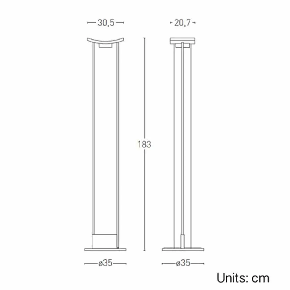 Lámpara de Pie de Metal Lacado con LED Integrado Made in Italy - Indra Viadurini