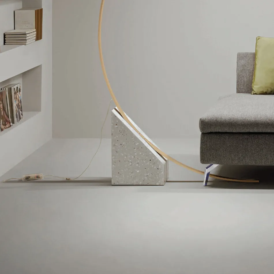 Lámpara de Pie en Metal Pintado con Luz LED Regulable - Eucalipto Viadurini