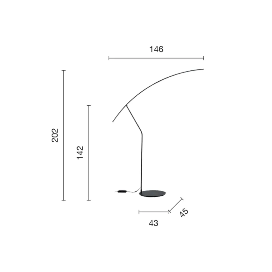 Lámpara de Pie en Metal Pintado en Diferentes Colores y LED Regulable - Arce Viadurini