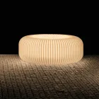 Lámpara de pie exterior de polietileno alabastro fabricada en Italia - Disco Viadurini