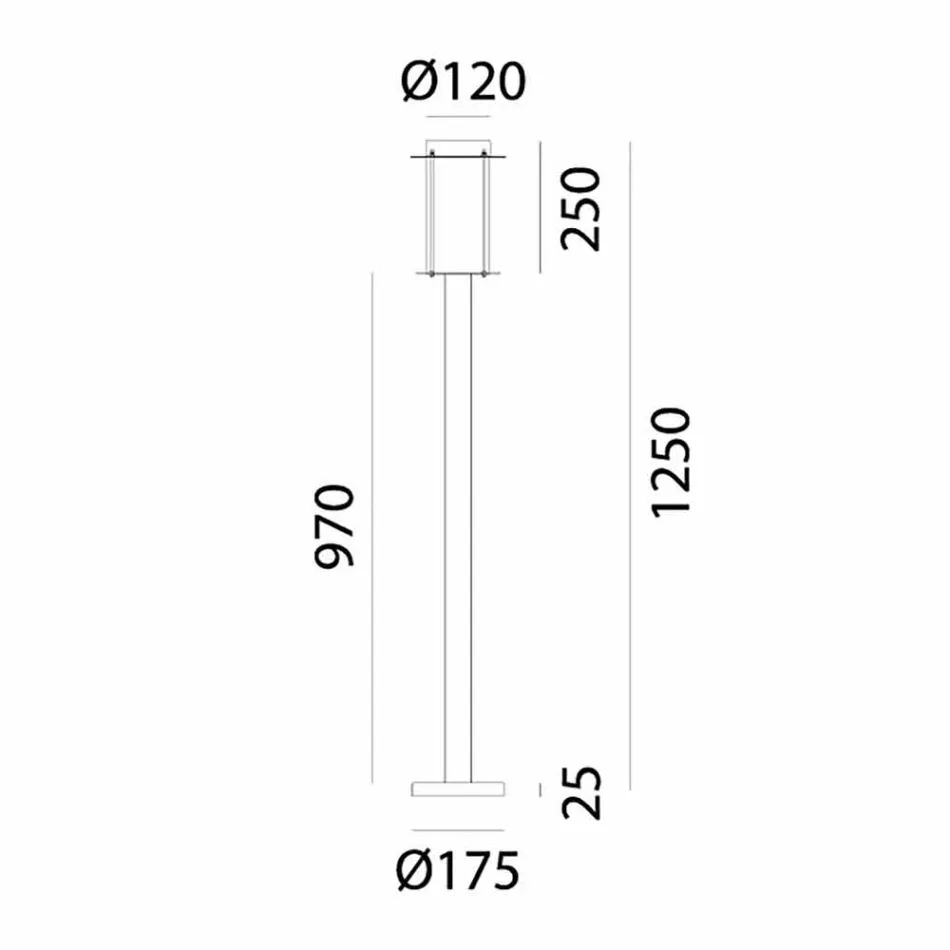 Lámpara de pie para exterior High Street de latón y vidrio - Loggia de Il Fanale Viadurini