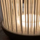 Lámpara de Pie Led en Tecnopolímero Gris y Varillas de Pvc Blanco - Touch Viadurini