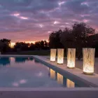 Lámpara de Pie Led en Tecnopolímero Gris y Varillas de Pvc Blanco - Touch Viadurini