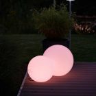 Lámpara de pie LED multicolor en plástico blanco, diseño redondo - Globostar Viadurini