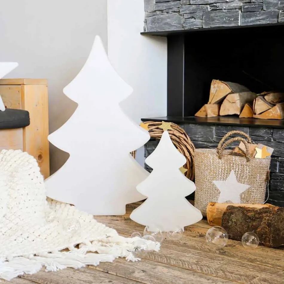 Lámpara de Pie Led, Solar o E27 en Plástico Diseño Navideño - Alberostar Viadurini