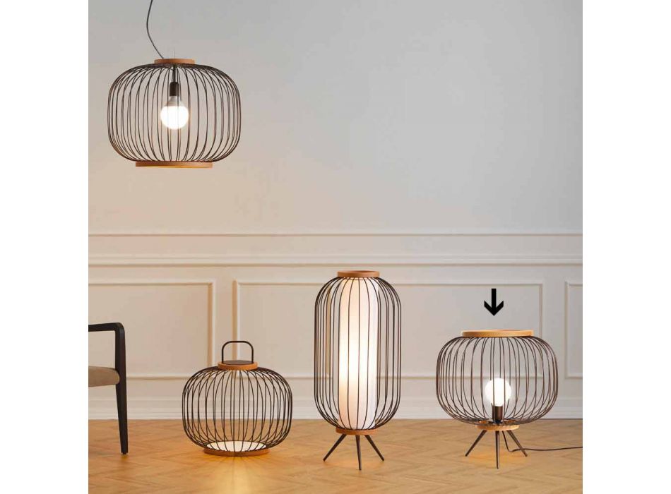 de diseño de acero suelo Contemporary lámpara Ø48xh.52 cm Leira Viadurini