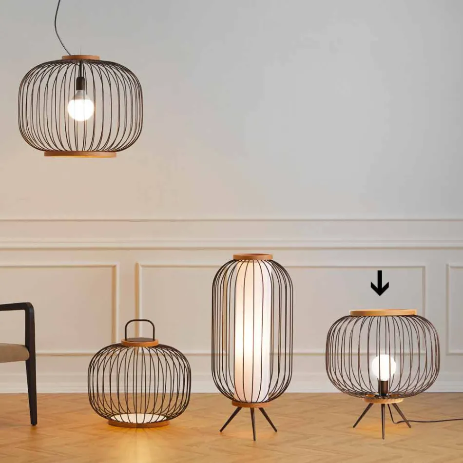 de diseño de acero suelo Contemporary lámpara Ø48xh.52 cm Leira Viadurini