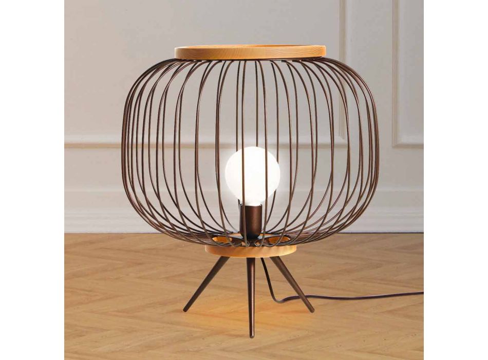 de diseño de acero suelo Contemporary lámpara Ø48xh.52 cm Leira Viadurini