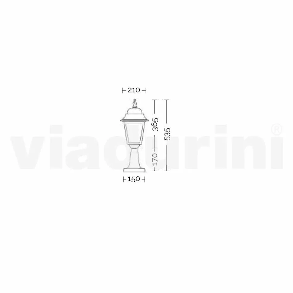 Lámpara de pie de aluminio para exterior fabricada en Italia, Aquilina. Viadurini