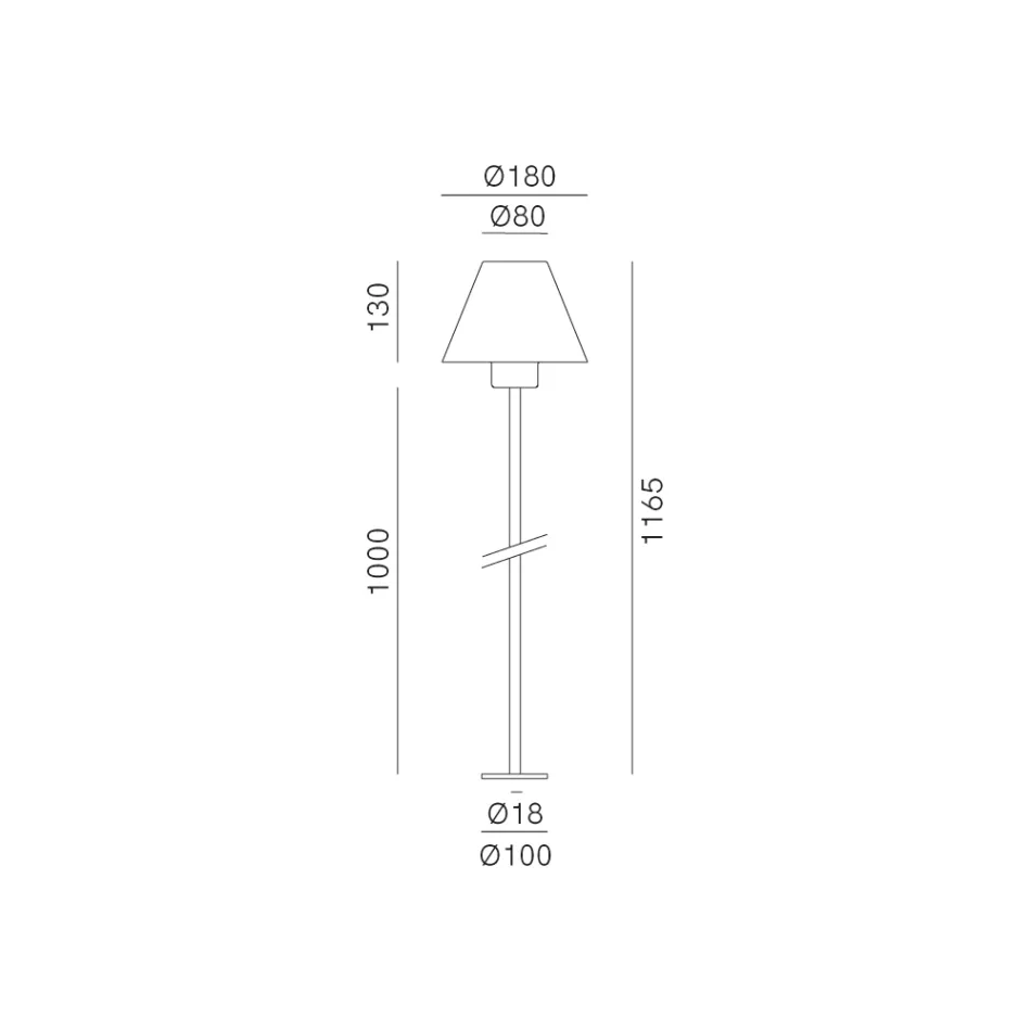 Lámpara de pie para exterior de latón y cobre Made in Italy - Sword Viadurini
