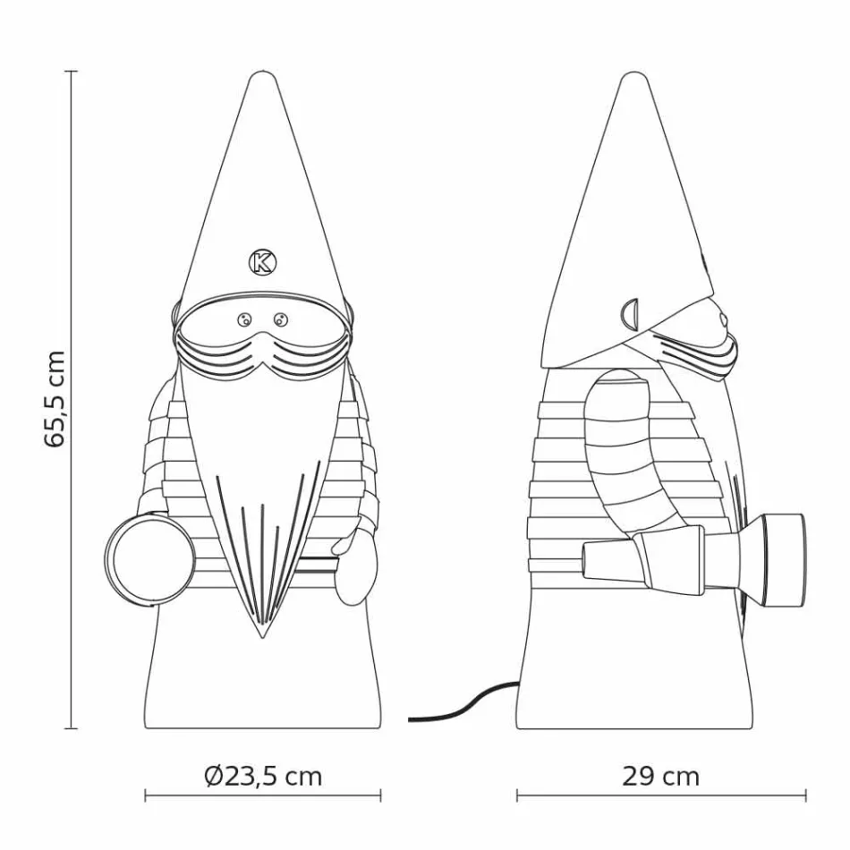 Lámpara de pie LED para exteriores en tecnopolímero blanco de diseño moderno - Nano Viadurini