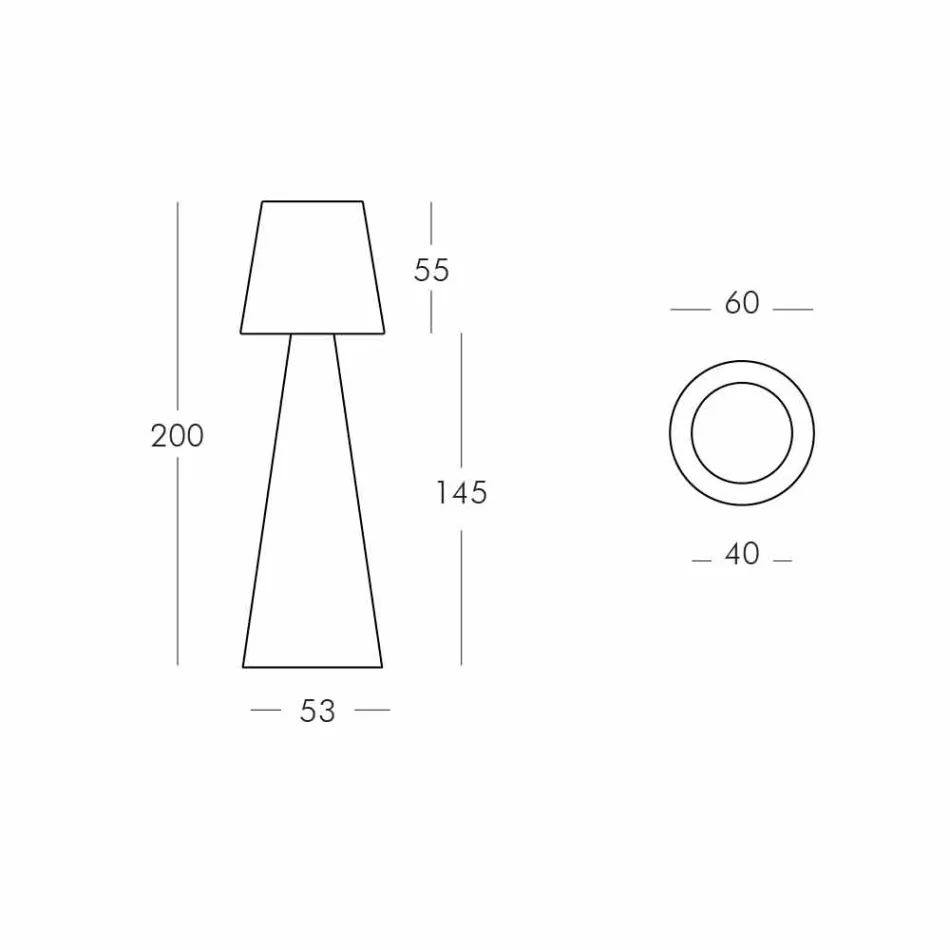 Lámpara de pie para interiores Slide Pivot blanco brillante fabricado en Italia Viadurini