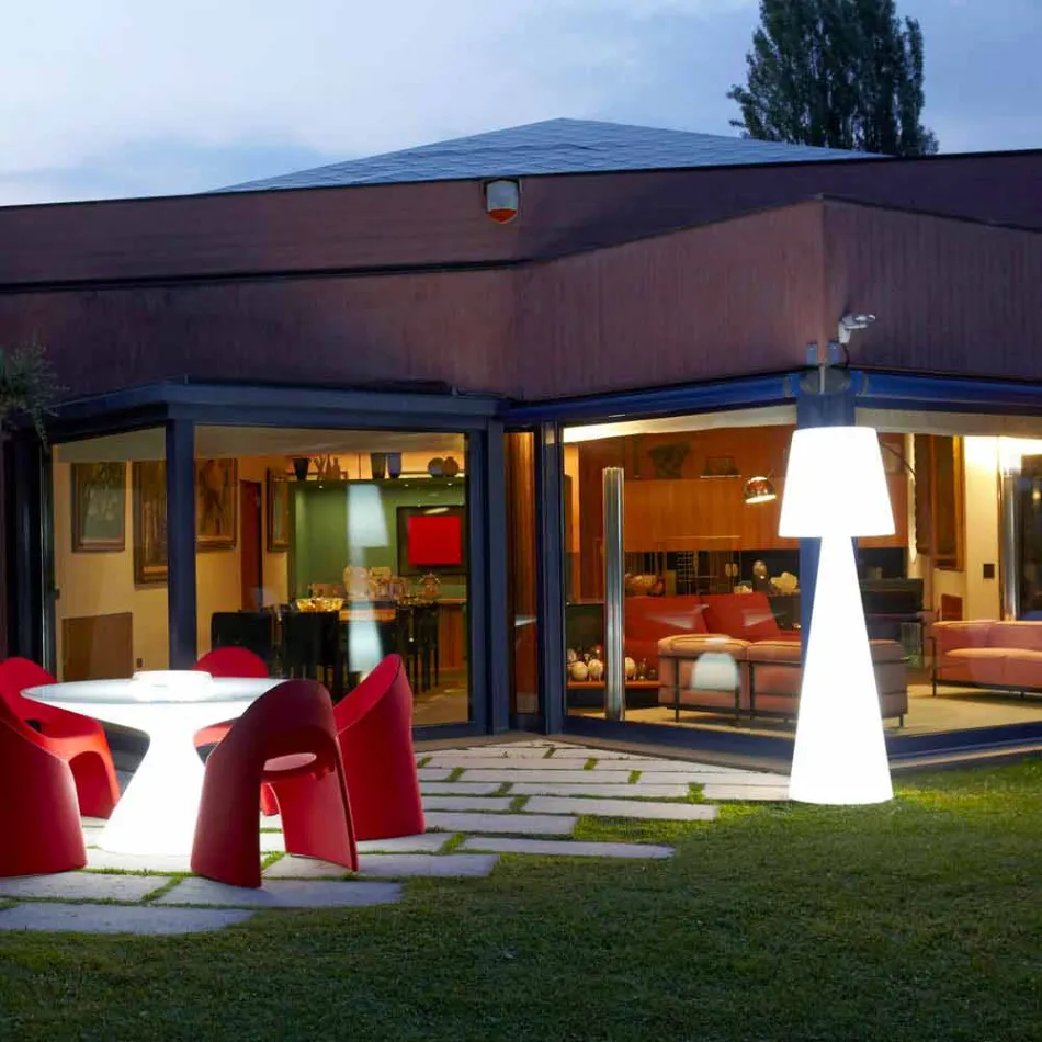 Lámpara de pie para interiores Slide Pivot blanco brillante fabricado en Italia Viadurini