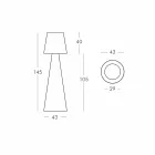 Lámpara de pie para interiores Slide Pivot blanco brillante fabricado en Italia Viadurini