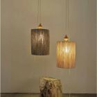 Lámpara de pie / suspensión en madera y arena color bois lana. Viadurini