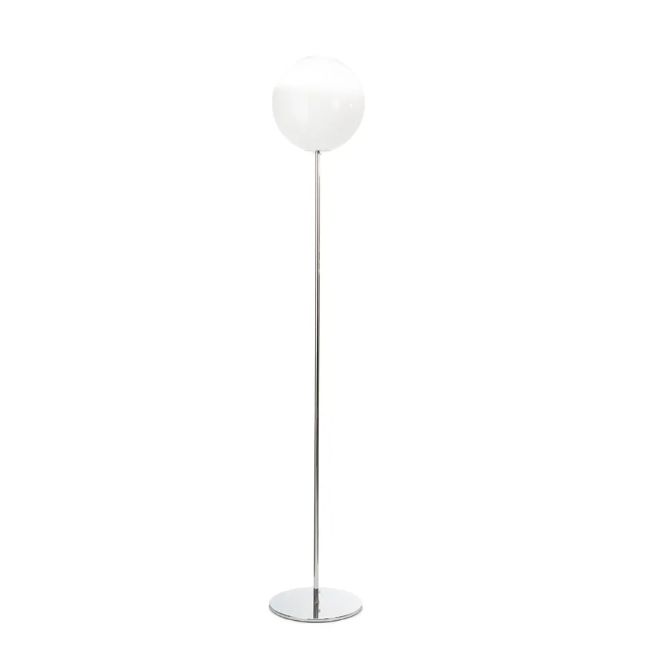 Lámpara de pie Isotta en cristal blanco, fabricada en Italia. Viadurini