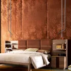 Lámpara de diseño de piel y metal Grilli Snake made in Italy. Viadurini