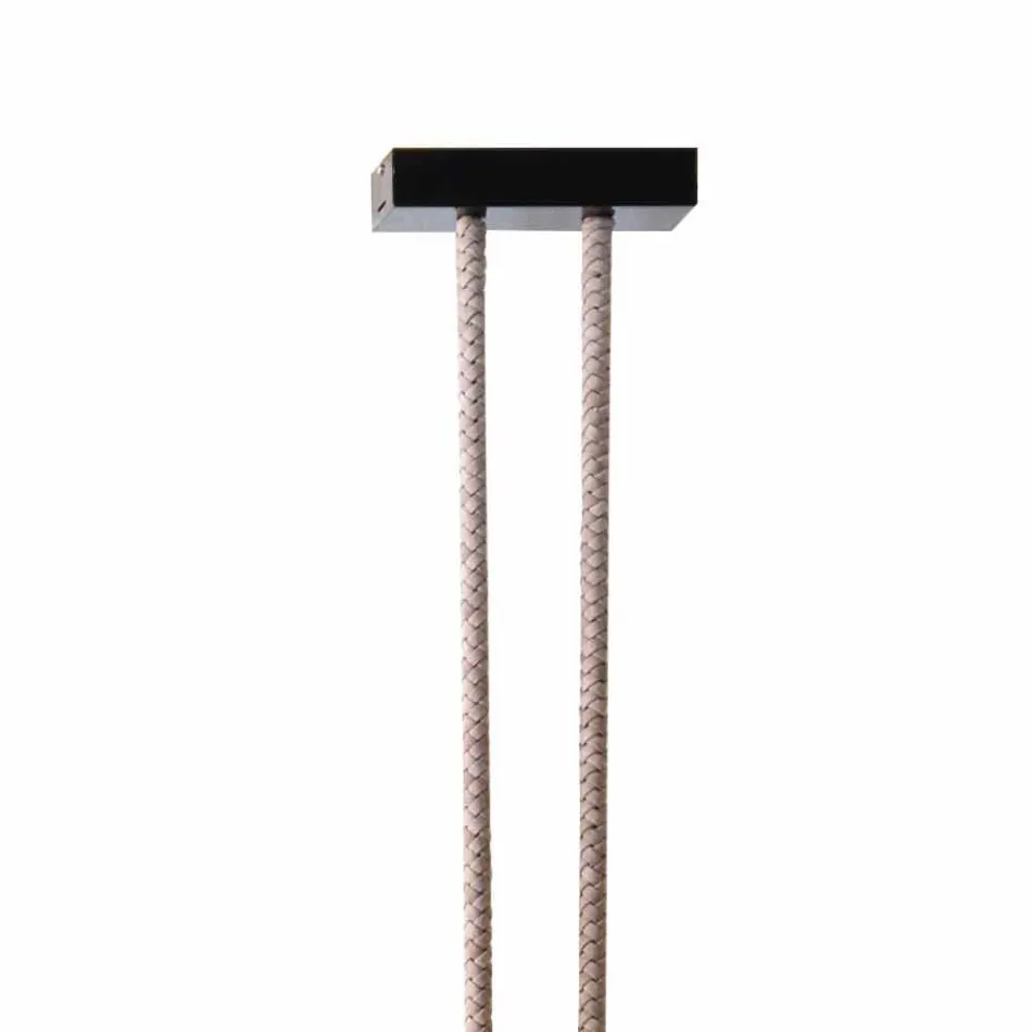 Lámpara de diseño de piel y metal Grilli Snake made in Italy. Viadurini