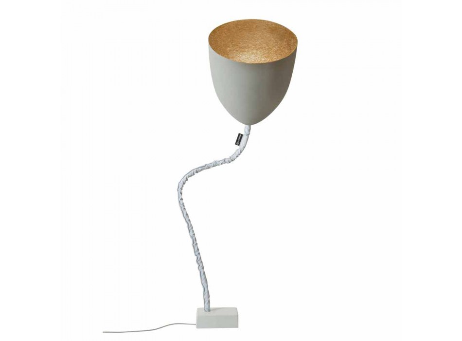 Lámpara de pie de diseño In-es.artdesign Flower Hormigón pintado Viadurini
