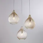 Lámpara de diseño de vidrio y metal fabricada en Italia para una decoración con estilo - Atlas Viadurini