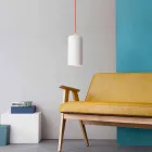 Lámpara de diseño suspendida In-es.artdesign Candle 1 en color laprene Viadurini