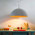 Lámpara de diseño suspendida In-es.artdesign Mezza Luna Cemento pintura Viadurini