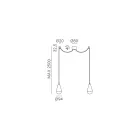 Lámpara colgante doble de hierro y vidrio Made in Italy - Cloudy Viadurini