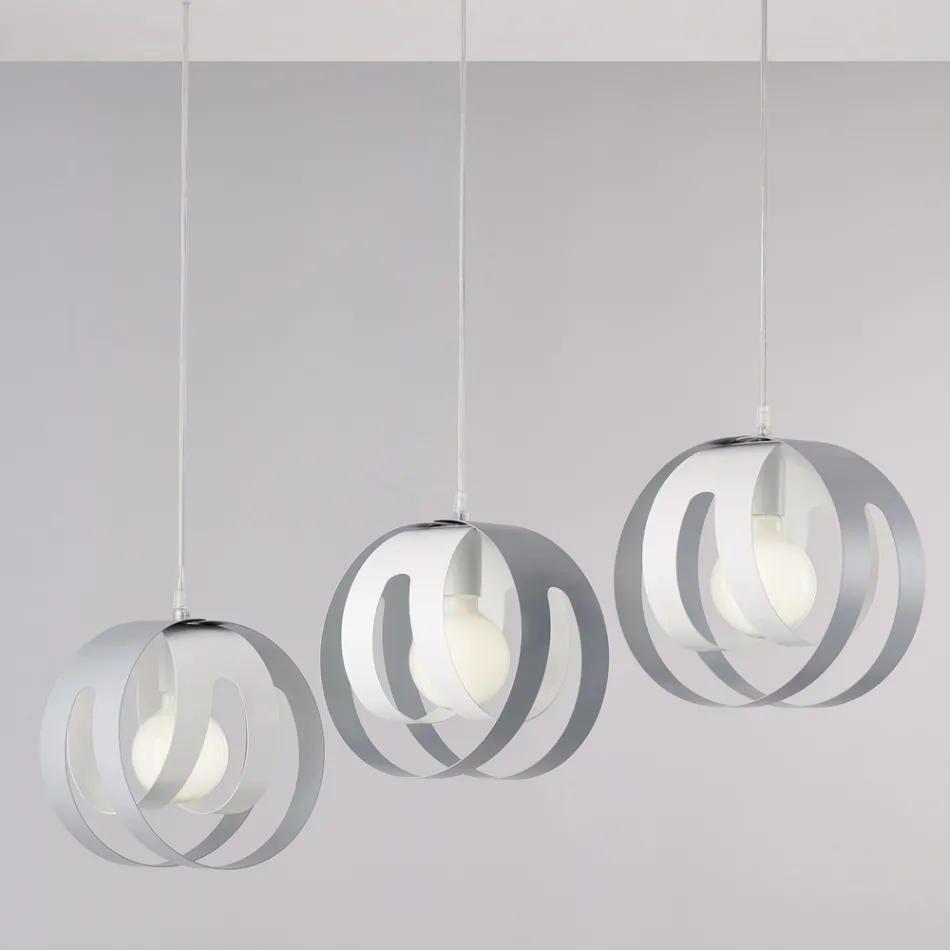 Elegante lámpara de cristal y metal fabricada en Italia para interiores refinados - Aries Viadurini