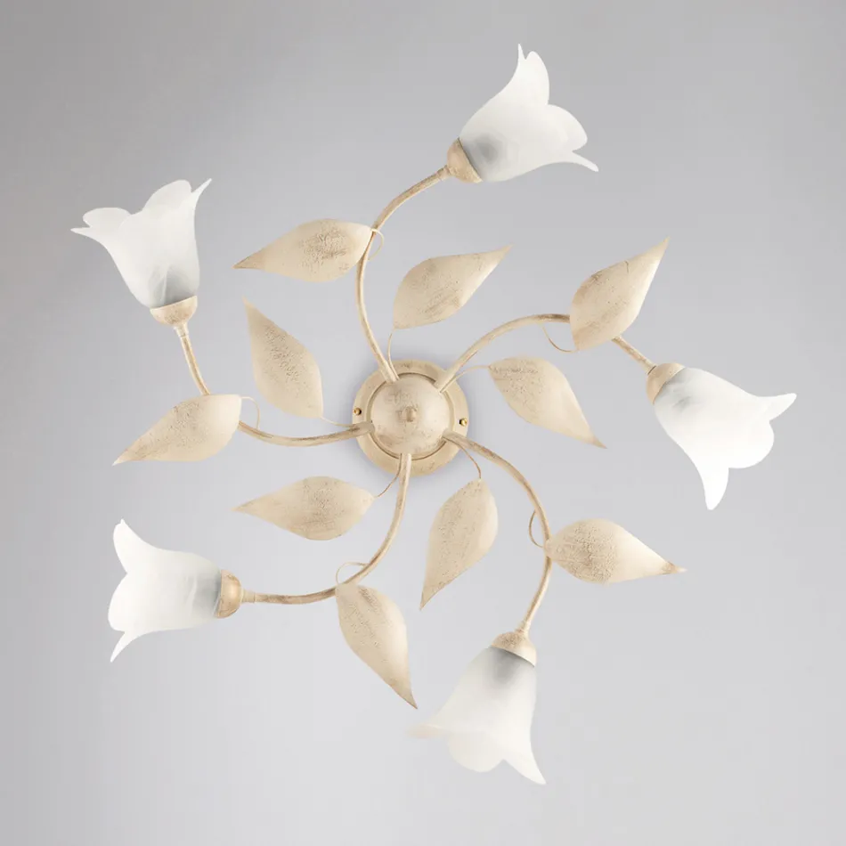 Elegante lámpara de cristal y metal Made in Italy para interiores refinados – Sirio Viadurini