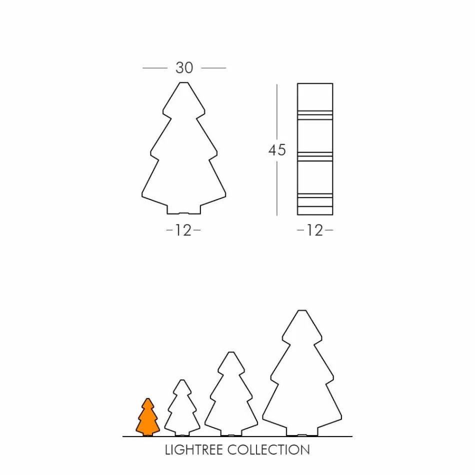 Lámpara decorativa de exterior Slide Lightree, árbol de navidad hecho en Italia. Viadurini