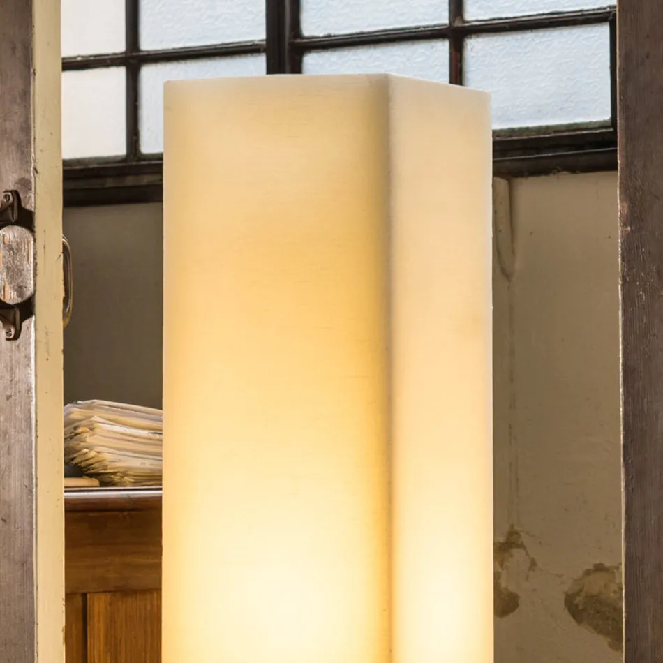 Lámpara de cera de alto diseño con efecto rayado Made in Italy - Dalila Viadurini