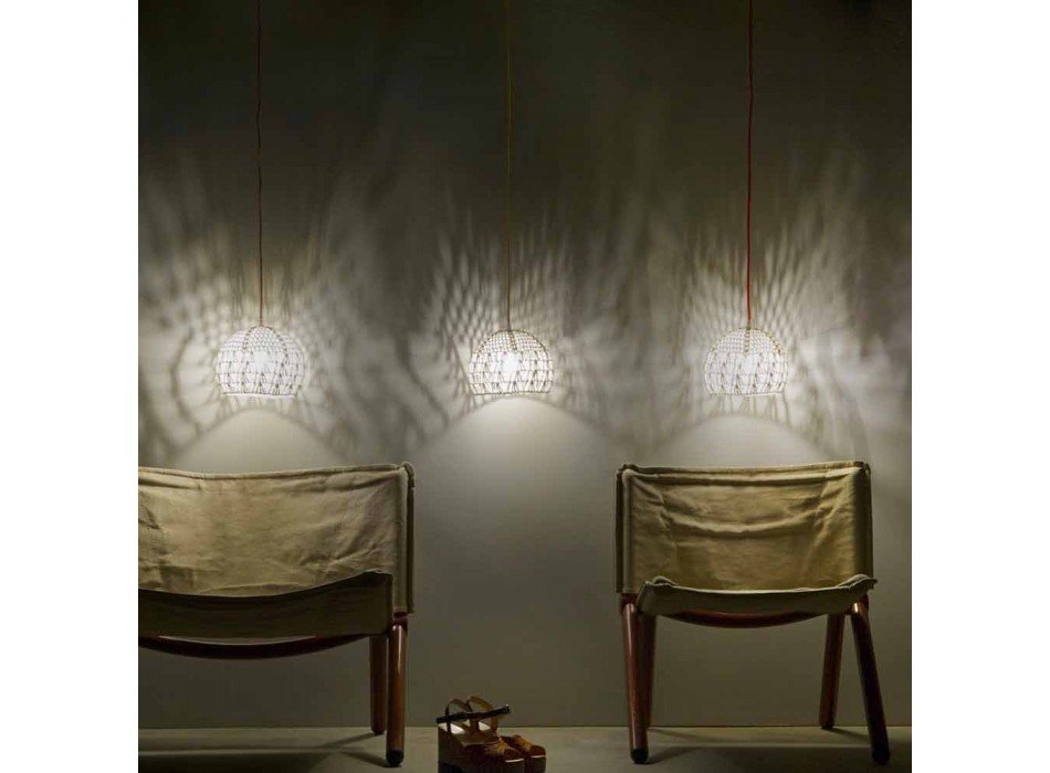 Lámpara en algodón y viscosa suspendida In-es.artdesign Textura moderna Viadurini