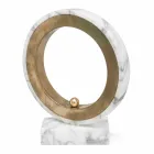 Lámpara en mármol blanco de Carrara y latón Made in Italy 2 dimensiones - Nazife Viadurini