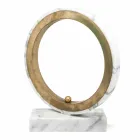 Lámpara en mármol blanco de Carrara y latón Made in Italy 2 dimensiones - Nazife Viadurini