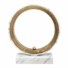 Lámpara en mármol blanco de Carrara y latón Made in Italy 2 dimensiones - Nazife Viadurini