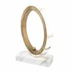 Lámpara en mármol blanco de Carrara y latón Made in Italy 2 dimensiones - Nazife Viadurini