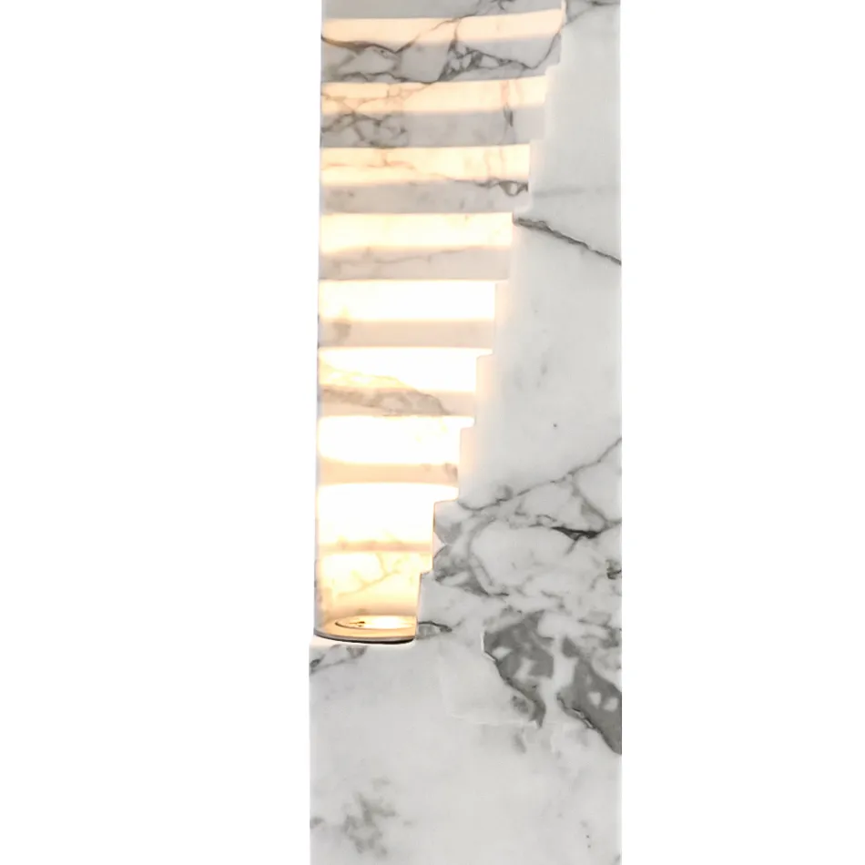 Lámpara en mármol Paonazzo y diferentes tamaños Made in Italy - Daichi Viadurini