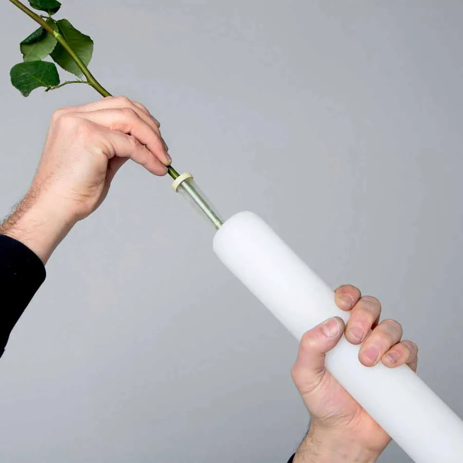 Lámpara de plástico de diseño con florero luminoso - Ampolla de Myyour Viadurini