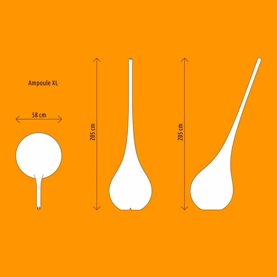 Lámpara de plástico de diseño con florero luminoso - Ampolla de Myyour Viadurini