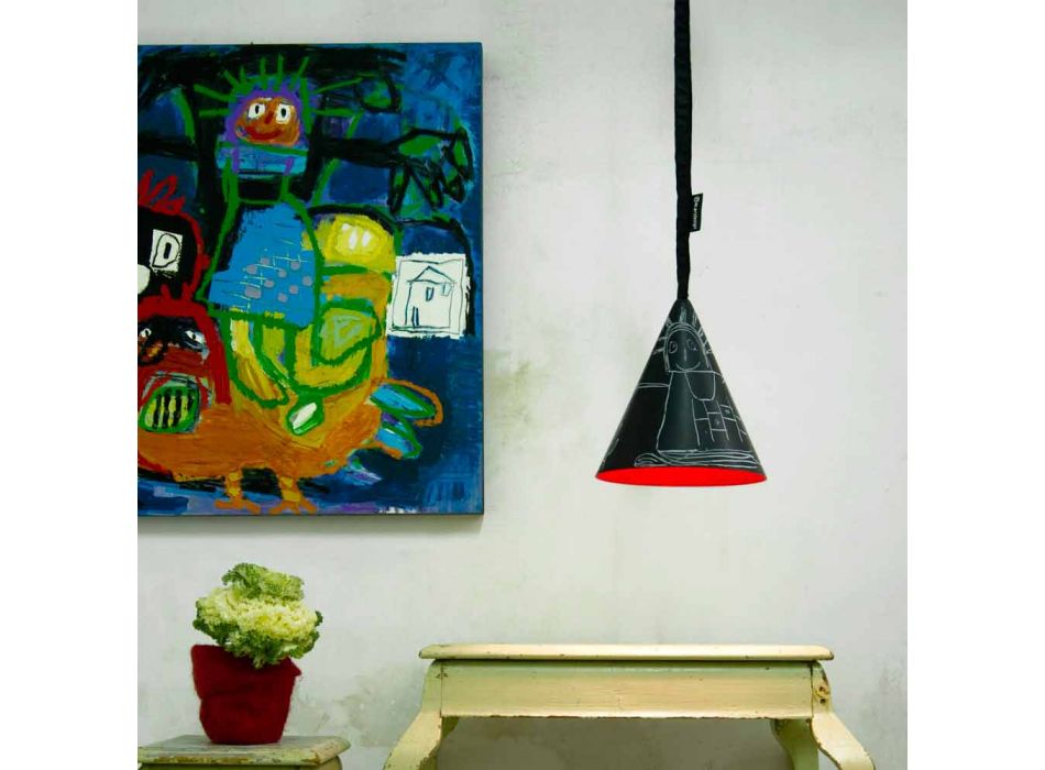 Lámpara colgante de resina In-es.artdesign Jazz Pizarra moderna Viadurini