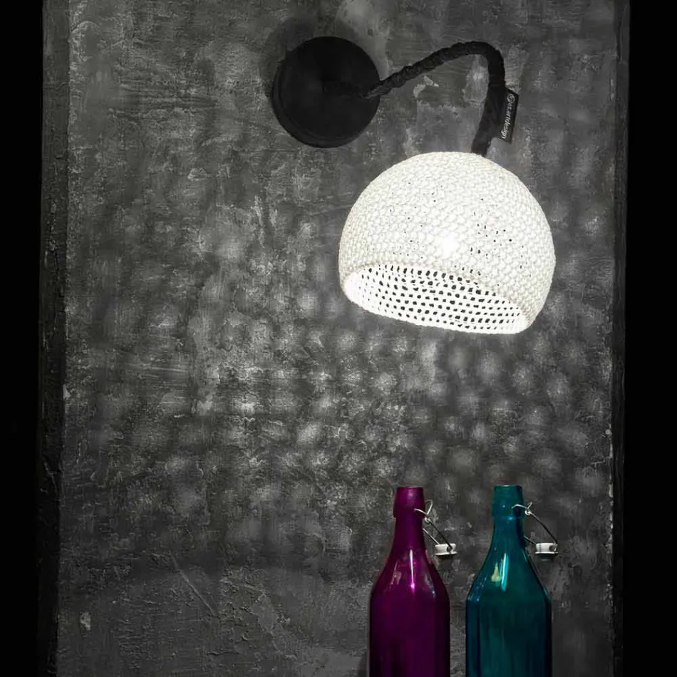 Lámpara de pared de resina y algodón In-es.artdesign Modern A1 texture Viadurini